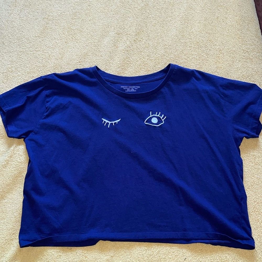 Dark blue crop tee